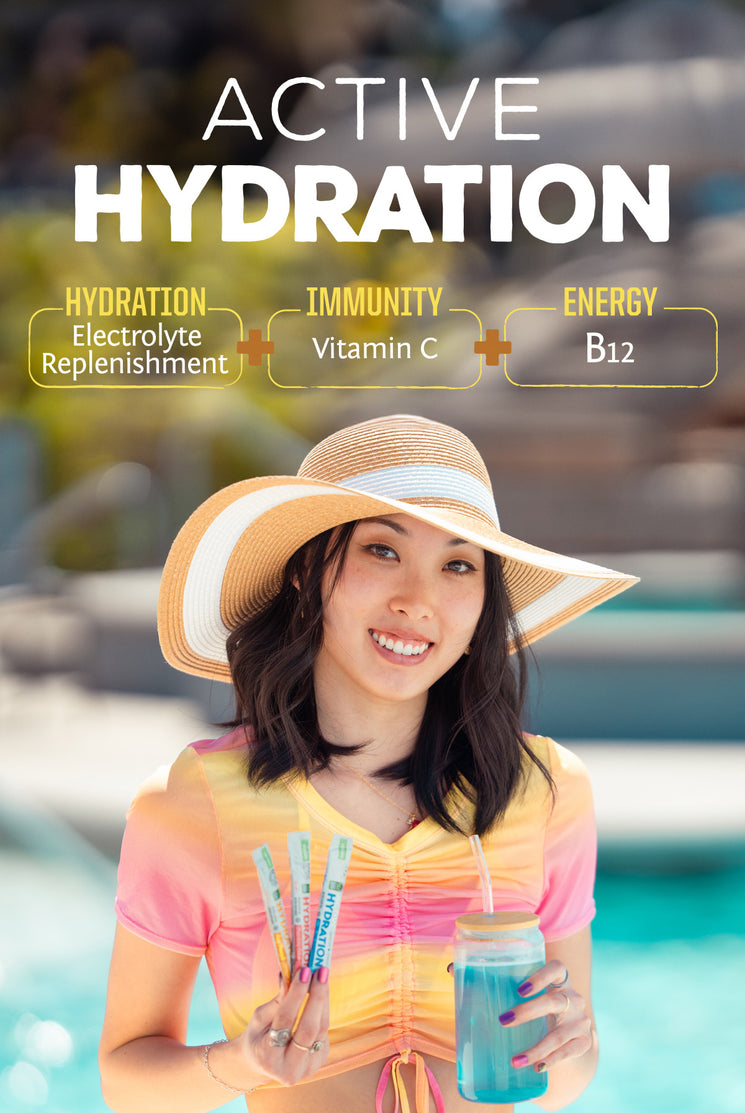 Active Hydration 18 Sticks - Juicy Pineapple - Life style banner image mobile