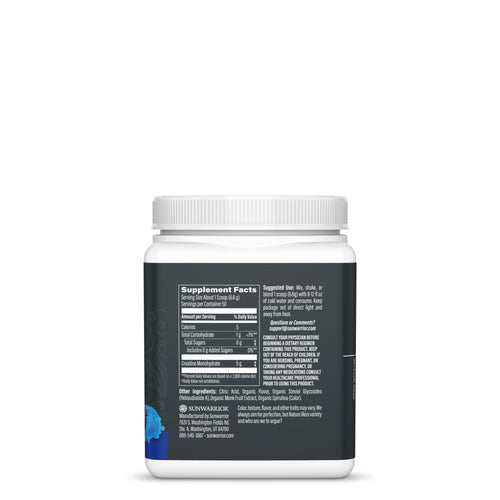 Back view of supplement container showing Nutrition Facts and usage instructions on label.