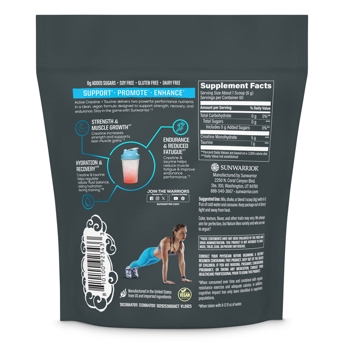 Active Creatine Plus Taurine Vitamins & Supplements Sunwarrior