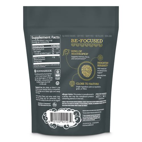 Be•Well Organic Lion's Mane Mushroom Powder Offer Special Sunwarrior   