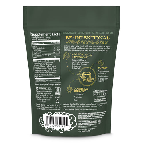 Be•Well Organic Matcha and Mushroom Powder Superfood Supplements Sunwarrior