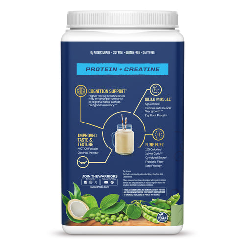 Protein for Strength with 5g Creatine - Warrior Blend Unflavored Plant-based Protein Sunwarrior